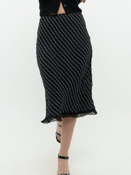 Vintage x B&W Dotted Silk Skirt (XS)