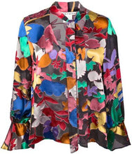 Load image into Gallery viewer, ALICE + OLIVIA Black &amp; Colourful Floral Blouse (XS, S)