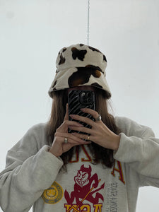 Vintage x Velvet Cow Print Bucket Hat