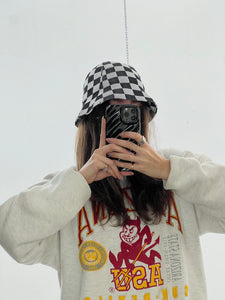 Vintage x B&W Checkered Lightweight Bucket Hat