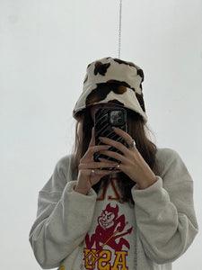 Vintage x Velvet Cow Print Bucket Hat