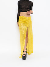 Load image into Gallery viewer, Modern x Yellow Sequin Skirt (XS)
