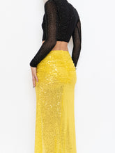 Load image into Gallery viewer, Modern x Yellow Sequin Skirt (XS)