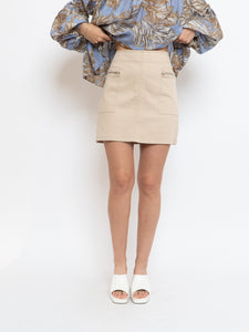 Vintage x Made in Hong Kong x KENNETH COLE Beige Cargo Mini Skirt (S, M)