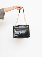 Load image into Gallery viewer, Vintage x BUCO Black Patent, Gold Chain Purse