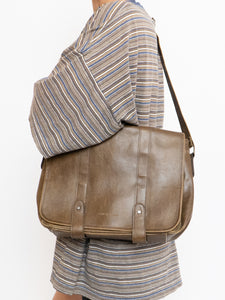 Vintage x CLUB MONACO Brown Faded Leather Bag
