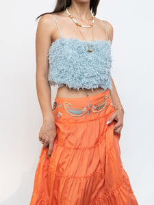 Modern x Light Teal Feather Crop (XS-M)