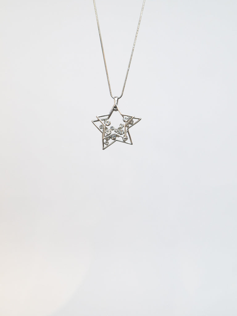 Vintage x Silver Star Gemstone Necklace