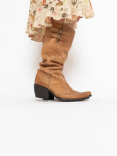 Load image into Gallery viewer, Vintage x ARNOLD CHURGIN Tan Leather Slouched Cowboy Boot (7.5-8.5)