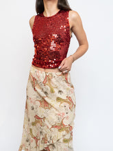 Load image into Gallery viewer, Vintage x JESSICA Red Sequin Crochet Tank (M &amp; L)