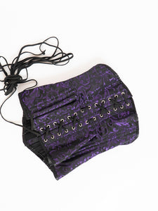 Vintage x Purple, Black Satin Corset (XS, S)