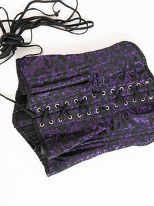 Vintage x Purple, Black Satin Corset (XS, S)