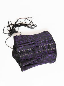 Vintage x Purple, Black Satin Corset (XS, S)