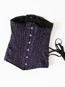 Vintage x Purple, Black Satin Corset (XS, S)
