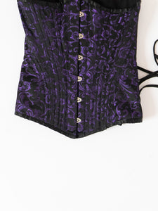 Vintage x Purple, Black Satin Corset (XS, S)