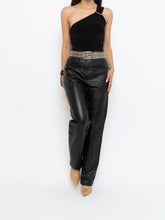 Load image into Gallery viewer, Vintage x Black Genuine Leather Panelled Pant (M)
