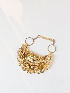 Vintage x Gold Beaded, Sequin Baguette