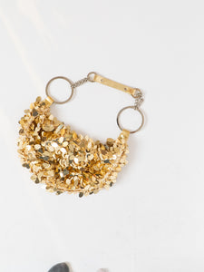 Vintage x Gold Beaded, Sequin Baguette
