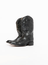 Load image into Gallery viewer, Vintage x Made in Mexico x Black Shiny Leather Croc Cowboy Boot (8-9)