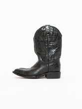 Load image into Gallery viewer, Vintage x Made in Mexico x Black Shiny Leather Croc Cowboy Boot (8-9)