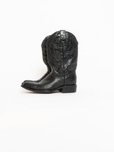 Load image into Gallery viewer, Vintage x Made in Mexico x Black Shiny Leather Croc Cowboy Boot (8-9)