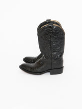 Load image into Gallery viewer, Vintage x Made in Mexico x Black Shiny Leather Croc Cowboy Boot (8-9)
