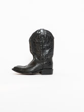 Load image into Gallery viewer, Vintage x Made in Mexico x Black Shiny Leather Croc Cowboy Boot (8-9)