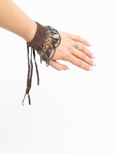 Vintage x Brown Suede Chunky Coin Bracelet (2 Available)