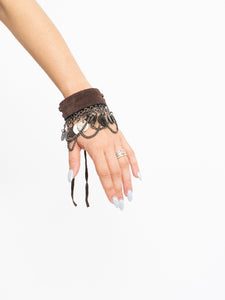Vintage x Brown Suede Chunky Coin Bracelet (2 Available)