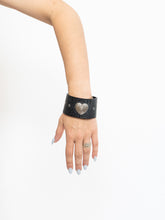 Load image into Gallery viewer, Vintage x Black Leather Chunky Heart Bracelet
