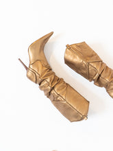 Load image into Gallery viewer, Vintage x ALDO Bronze Slouched Heeled Boot (8)