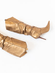 Vintage x ALDO Bronze Slouched Heeled Boot (8)