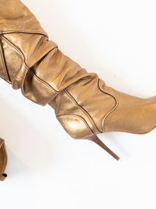 Vintage x ALDO Bronze Slouched Heeled Boot (8)