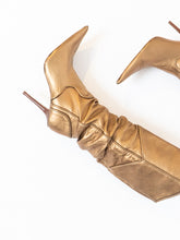 Load image into Gallery viewer, Vintage x ALDO Bronze Slouched Heeled Boot (8)
