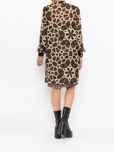 A-K-R-I-S x Brown Silk Patterned Dress (XS, S)