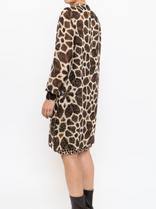 A-K-R-I-S x Brown Silk Patterned Dress (XS, S)