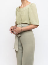 Load image into Gallery viewer, A-K-R-I-S PUNTO x Pistachio Green Silk Bow Top (XS-M)