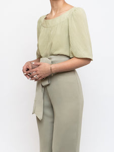 A-K-R-I-S PUNTO x Pistachio Green Silk Bow Top (XS-M)