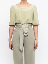 Load image into Gallery viewer, A-K-R-I-S PUNTO x Pistachio Green Silk Bow Top (XS-M)