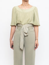 Load image into Gallery viewer, A-K-R-I-S PUNTO x Pistachio Green Silk Bow Top (XS-M)