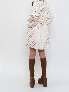 VALENTINO x Cream Dotted Silk Dress (M)