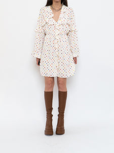 VALENTINO x Cream Dotted Silk Dress (M)