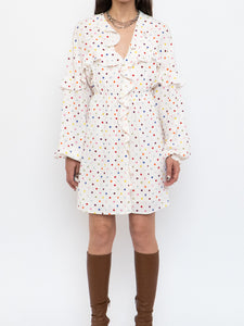 VALENTINO x Cream Dotted Silk Dress (M)