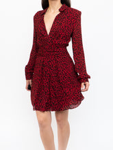 Load image into Gallery viewer, SAINT LAURENT x Red Leopard Print Silk Dress (S, M)