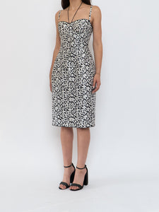 DOLCE & GABANNA x VINTAGE Black, White Floral Bustier Dress (XS, S)