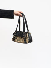Load image into Gallery viewer, Vintage x Nine West Black, Snakeskin Faux Leather Purse
