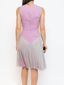 FENDI x Magenta, Grey Delicate Silk Pleated Dress (M)