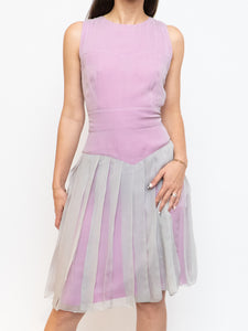 FENDI x Magenta, Grey Delicate Silk Pleated Dress (M)