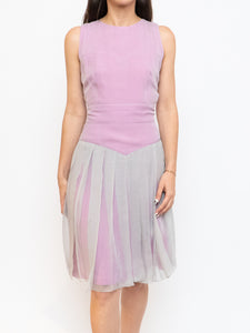 FENDI x Magenta, Grey Delicate Silk Pleated Dress (M)