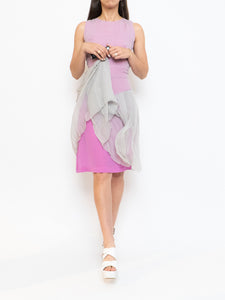 FENDI x Magenta, Grey Delicate Silk Pleated Dress (M)